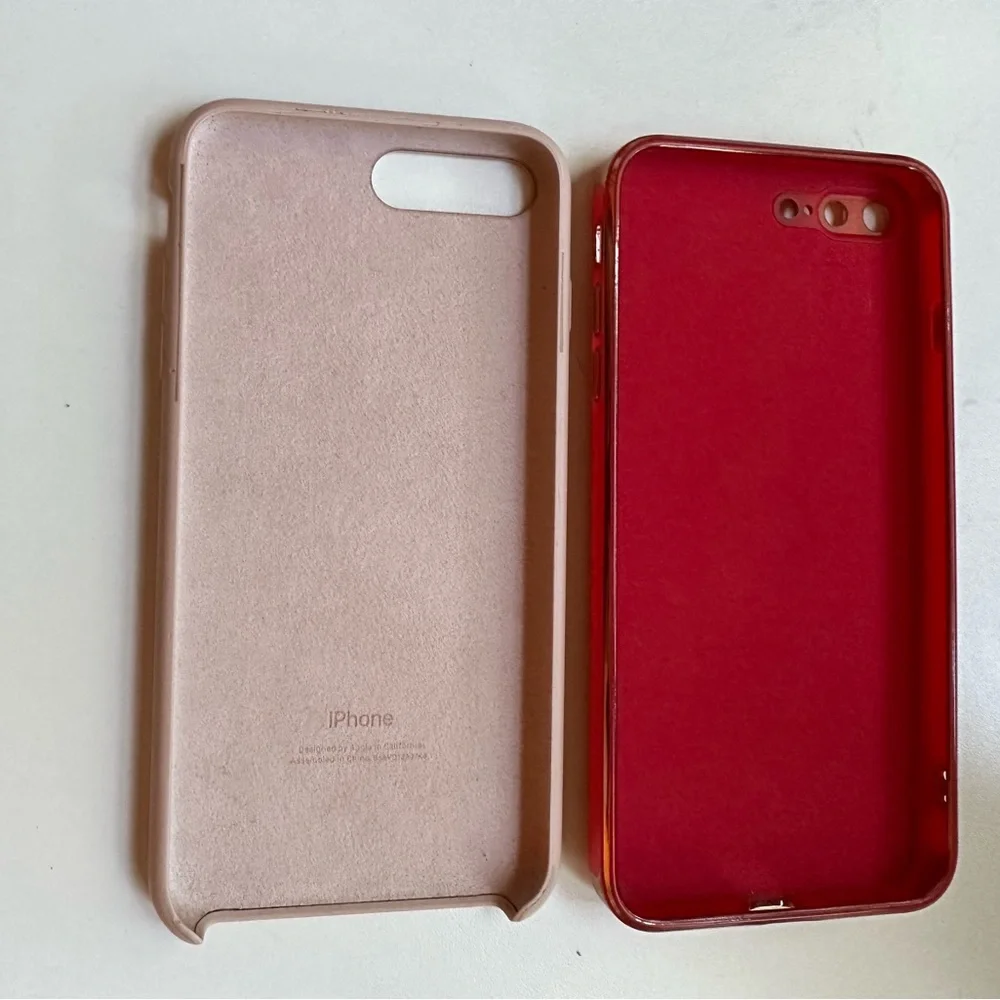 Apple Silicone Case for iPhone 8Plus / iPhone 7Plus (5.5”) Pink Sand + Addl Case